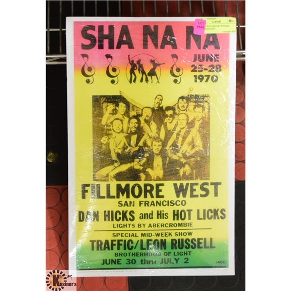 SHA NA NA CONCERT POSTER - REPRODUCTION