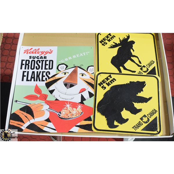 METAL SIGNS,BEAR/MOOSE CROSSING,FROSTED FLAKES,+