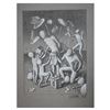 Image 1 : Mark Kostabi "Infant Democracy" Hand Signed Original Artwork with COA.