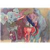 Edwin Salomon- Original Serigraph "Elephant Family"