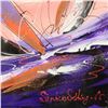 Image 2 : Natalia Sinkovsky, "Bright Sunset" Original Acrylic Painting on Canvas, Hand Signed with Letter of A