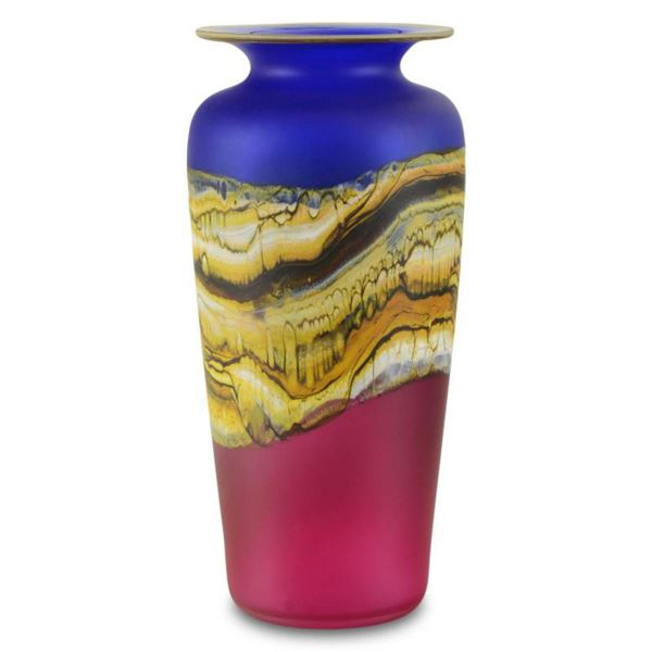 "Small Translucent Strata Urn" Hand-Blown Glass Sculpture, Hand Signed by GartnerBlade Glass.
