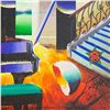 Image 2 : Ferjo, "Paris Lovers with Music" 4 Original Paintings on Canvas, Hand Signed with Letter of Authenti