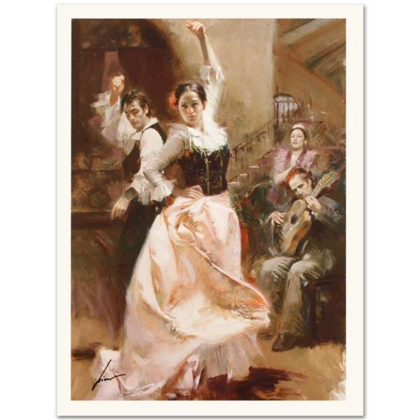 Pino (1939-2010), "Dancing In Barcelona" Limited Edition on Canvas, Numbered and Hand Signed with Ce