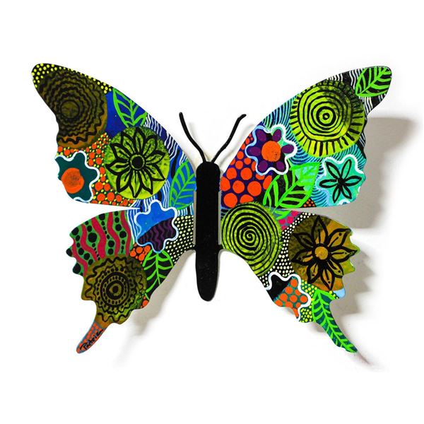 Patricia Govezensky- Original Painting on Cutout Steel "Butterfly CXLV"