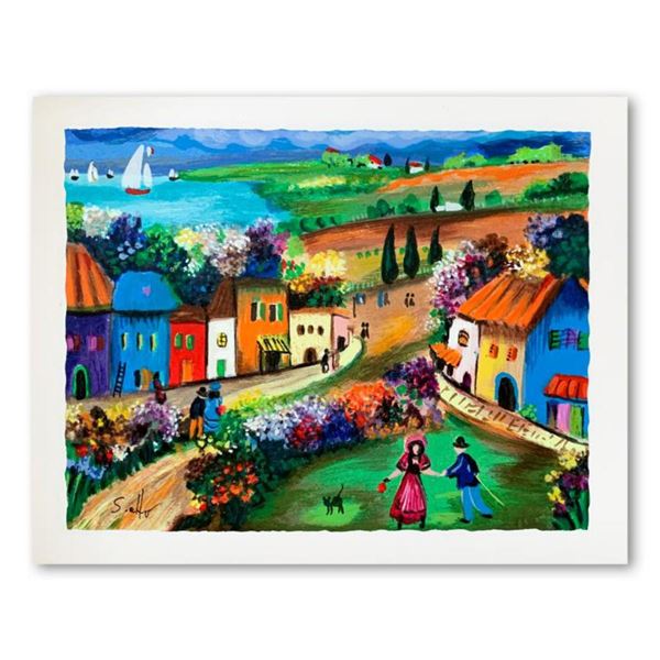 Shlomo Alter, "The Village" Hand Signed Limited Edition Serigraph on Paper with Letter of Authentici