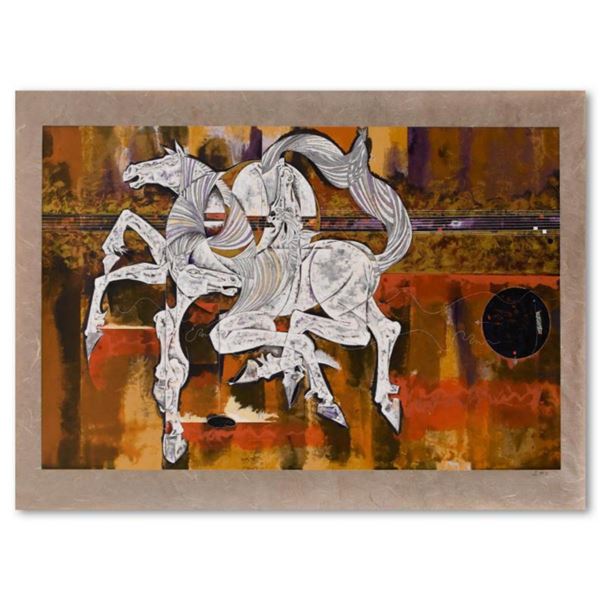 Lu Hong, "Equus" Limited Edition Serigraph on Rice Paper, Numbered and Hand Signed with Letter of Au