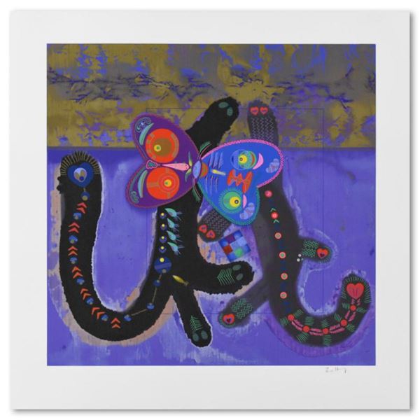 Lu Hong, "Kitty Camp Romance (White)" Limited Edition Serigraph, Numbered and Hand Signed with Lette