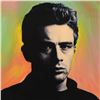 Image 2 : Steve Kaufman (1960-2010) "James Dean" Hand Painted Unique Variation Silkscreen on Canvas, Numbered 