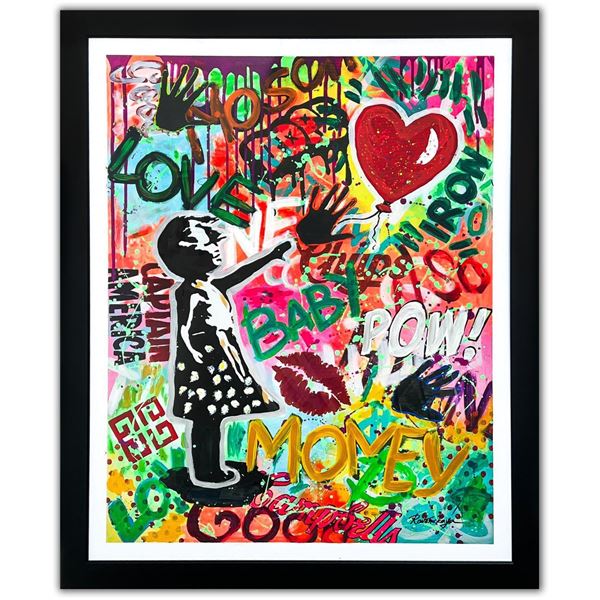 Nastya Rovenskaya- Original Mixed Media on Paper "The Ballon"