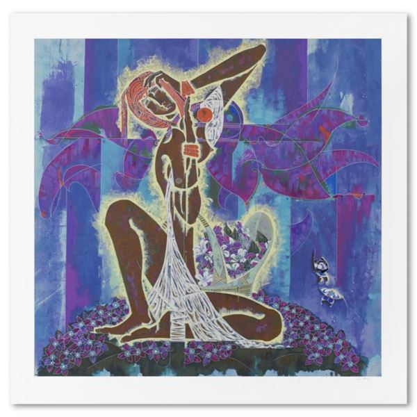 Lu Hong, "Wild Flowers" Limited Edition Serigraph, Numbered and Hand Signed with Letter of Authentic