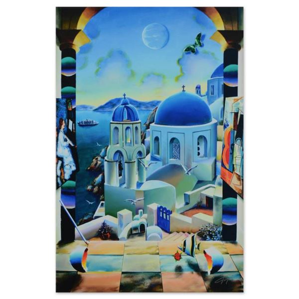 Ferjo, "Cruising to Santorini" Limited Edition on Gallery Wrapped Canvas, Numbered and Signed with L