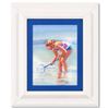 Image 1 : Lucelle Raad, "Fishing" Framed Original Acrylic Painting on Board, Hand Signed with Letter of Authen