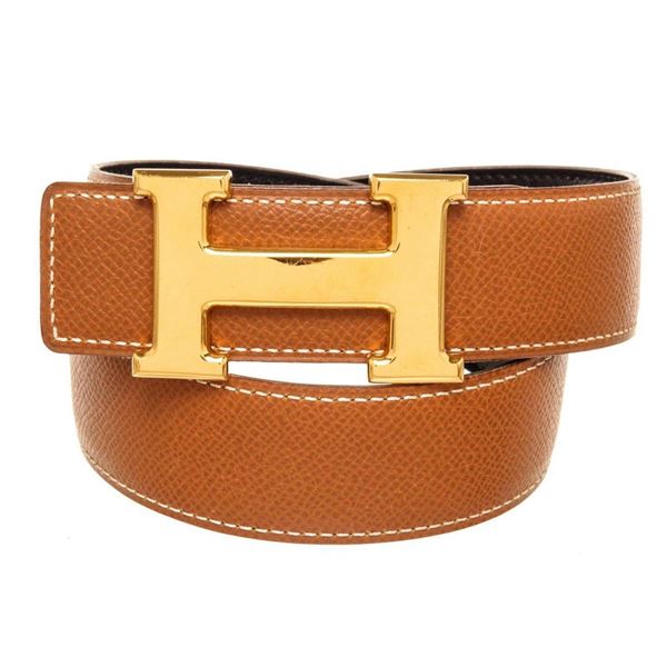Hermes Brown Leather H 60 Belt