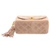 Image 4 : Chanel Beige Quilted Suede Small Tassel Camera Bag