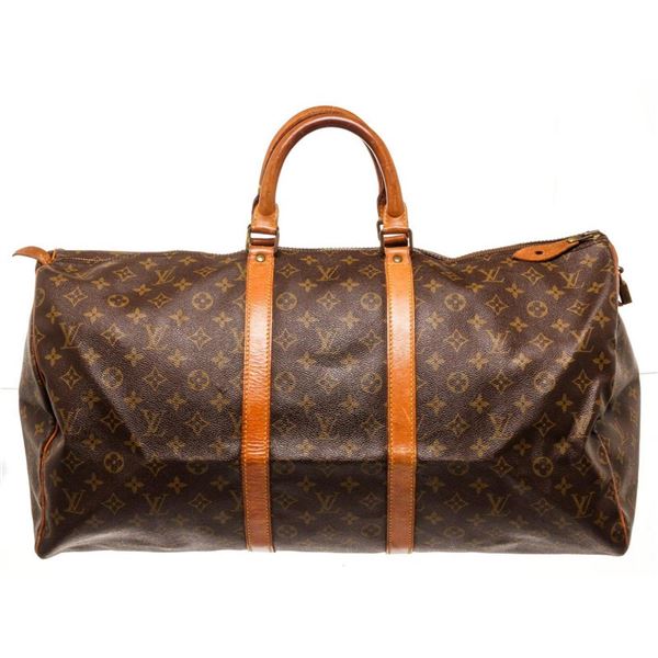 Louis Vuitton Brown Keepall 55cm Travel Bag