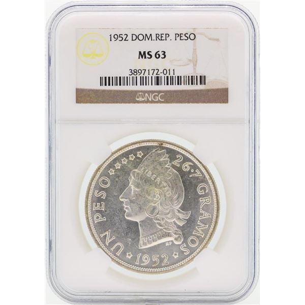 1952 Dominican Republic Peso NGC MS63