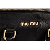 Image 6 : Miu Miu Black Grained Leather Fold Over Crossbody ToteBag