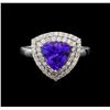 Image 2 : 14KT White Gold 1.82 ctw Tanzanite and Diamond Ring