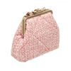 Image 3 : Chanel Pink Tweed Small Chain Kiss Shoulder Bag