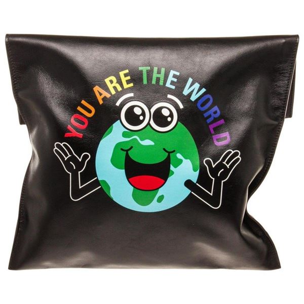 Balenciaga Black Leather Long Market Bag