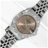 Image 2 : Rolex Ladies Stainless Salmon Roman Pyramid Diamond Datejust Wristwatch With Rol