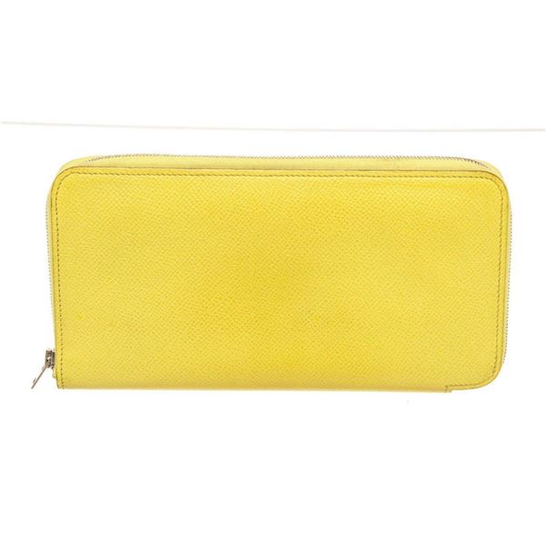 Hermes Lime Epsom Leather Silk'In Wallet