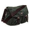 Image 2 : Prada Green Canvas Messenger Shoulder Bag