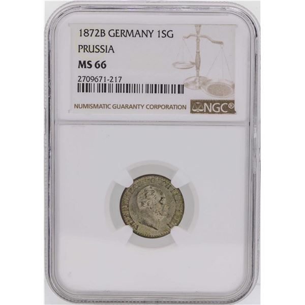 1872B Germany 1 Silber Groschen Prussia Coin NGC MS66