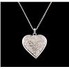 Image 1 : 14KT White Gold 1.29 ctw Diamond Heart Pendant With Chain