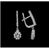 Image 2 : 0.85 ctw Diamond Earrings - 14KT White Gold