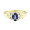 Image 2 : 1.00 ctw Blue Sapphire and Diamond Ring - 14KT Yellow and White Gold