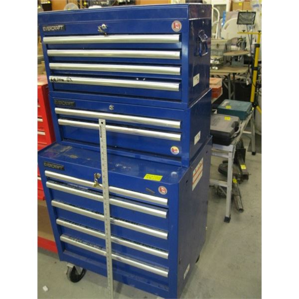 EVERCRAFT UPPER AND LOWER TOOL BOX ON CASTORS