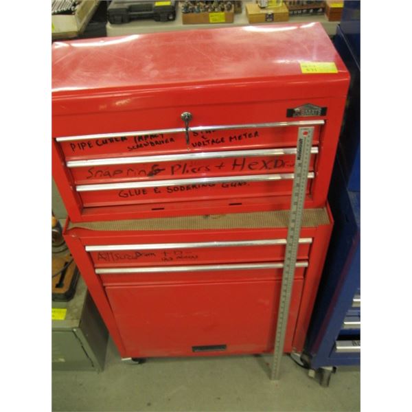 JOBMATE UPPER AND LOWER TOOL BOX ON CASTORS WITH CONTENTS
