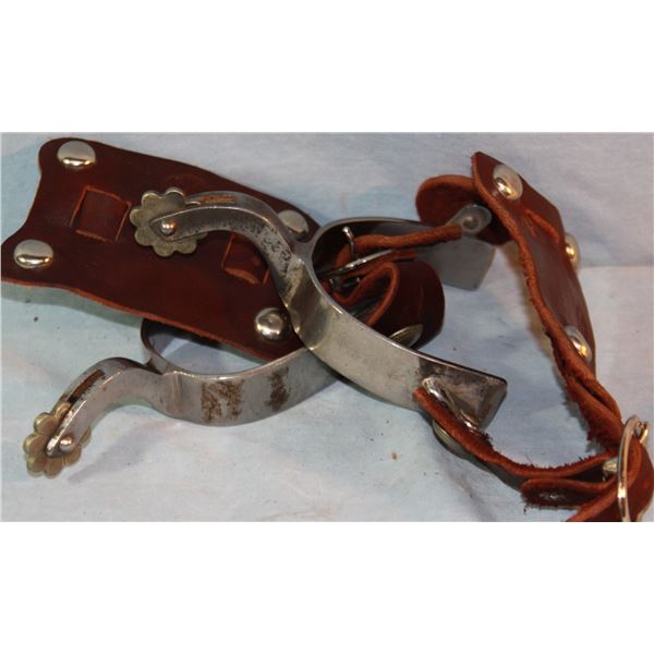 Kelly stainless steel spurs, Angie Bjorkman straps & Silver mtd Tough 1 cutting spurs
