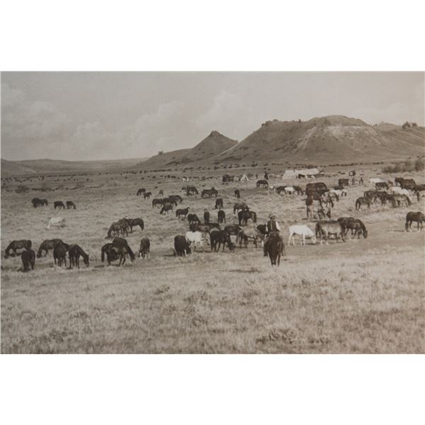 Huffman, L. A. print, Evening At The Roundup, Coffrin Studio, framed