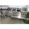 Image 1 : S/S 4' 3 Comp Bar Sink w/Speed Rail