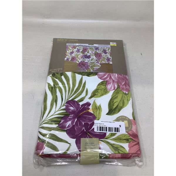 Island Oasis, Vinyl Oblong Table Cloth 60"X84"