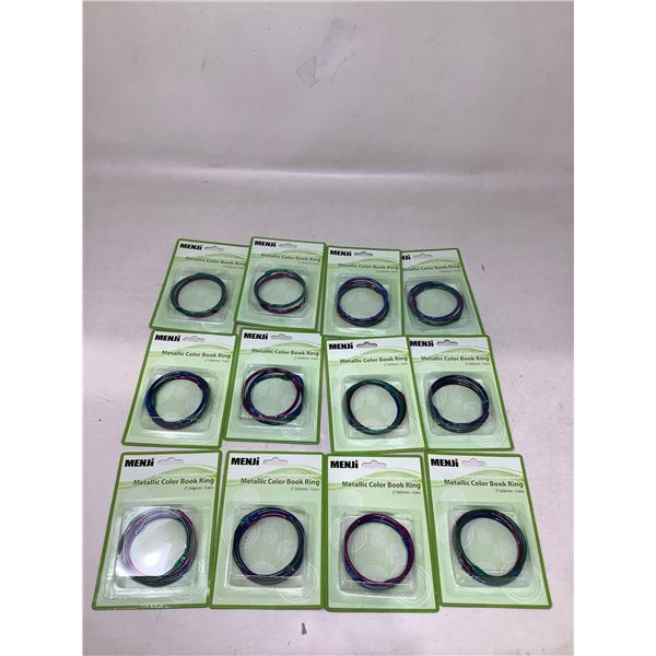 Menji Metallic Color Book Ring Lot Of 12
