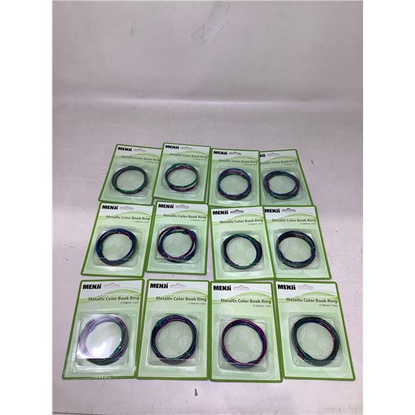 Menji Metallic Color Book Ring Lot Of 12