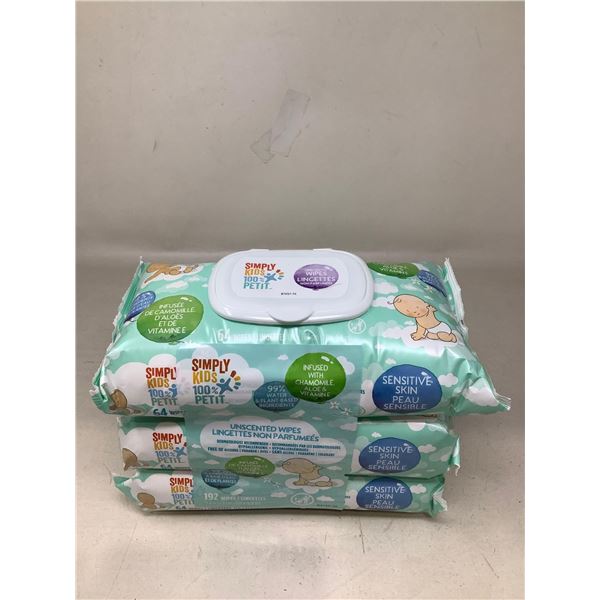 Simply Kids Unscented Wipes 3X64pk
