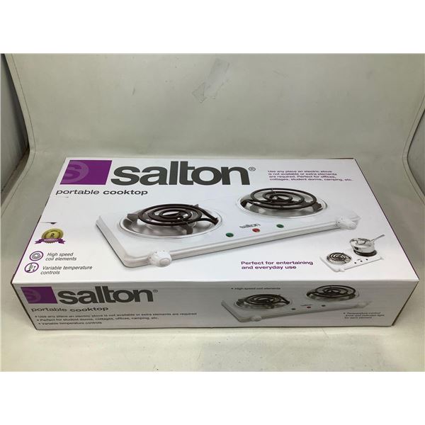 Salton Portable Dual Cooktop - White