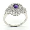 Image 1 : Silver Amethyst Cz(1.45ct) Mircron Rhodium Plated Ring (~weight 4.2g) (Estimated Selling Price from 