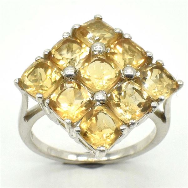 Silver Citrine(4.5ct) Rhodium Plated Ring (~weight 4.8g) (Estimated Selling Price from $33 to $66)
