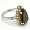 Image 4 : Silver Smokey Citrine(8.6ct) Rhodium Plated Ring (~weight 5.15g) (Estimated Selling Price from $36 t