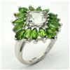 Image 2 : Silver Green Amethyst Crome Tourmaline(4.45ct) Rhodium Plated Ring (~weight 4.4g) (Estimated Selling