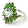 Image 5 : Silver Green Amethyst Crome Tourmaline(4.45ct) Rhodium Plated Ring (~weight 4.4g) (Estimated Selling