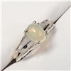 Image 3 : Silver Opal(1.3ct) Rhodium Plated Ring (~weight 2.36g)