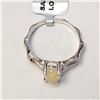 Image 4 : Silver Opal(1.3ct) Rhodium Plated Ring (~weight 2.36g)
