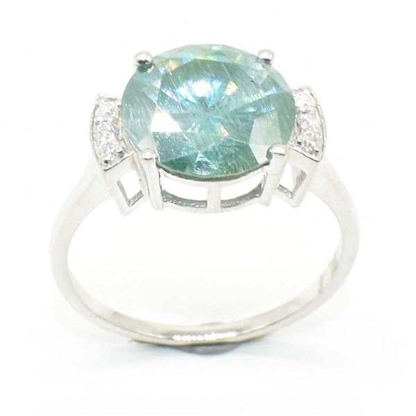 Silver Certified Moissanite (Round 10.50 & 1.5 Mm)(3.85ct) Rhodium Plated Test And Looks Better Than